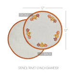 Braided Cotton Country Halloween Stencil Trivet 12, Set of 3