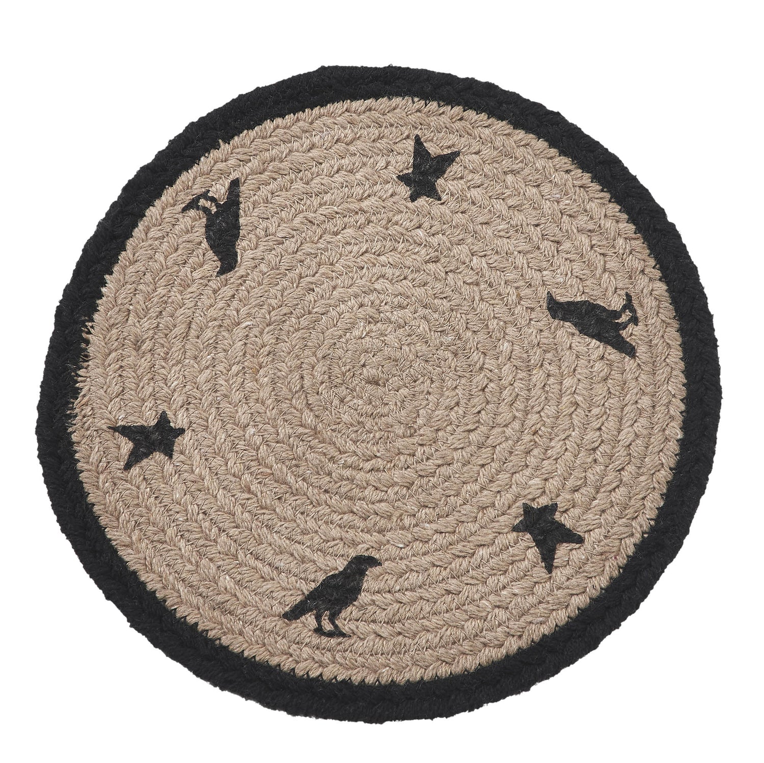 Braided Cotton Raven Harvest Stencil Trivet 8, Set of 3