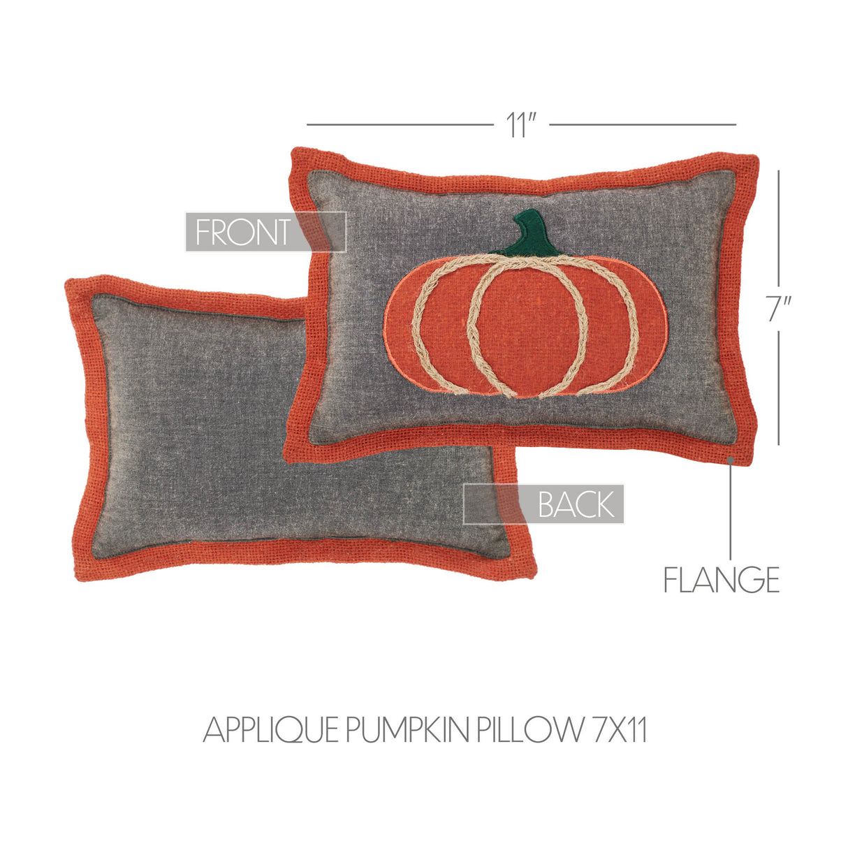 Harvest Blessings Applique Pumpkin Pillow 7x11