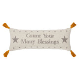 Harvest Blessings Count Your Many Blessings Woven Pillow 5x15