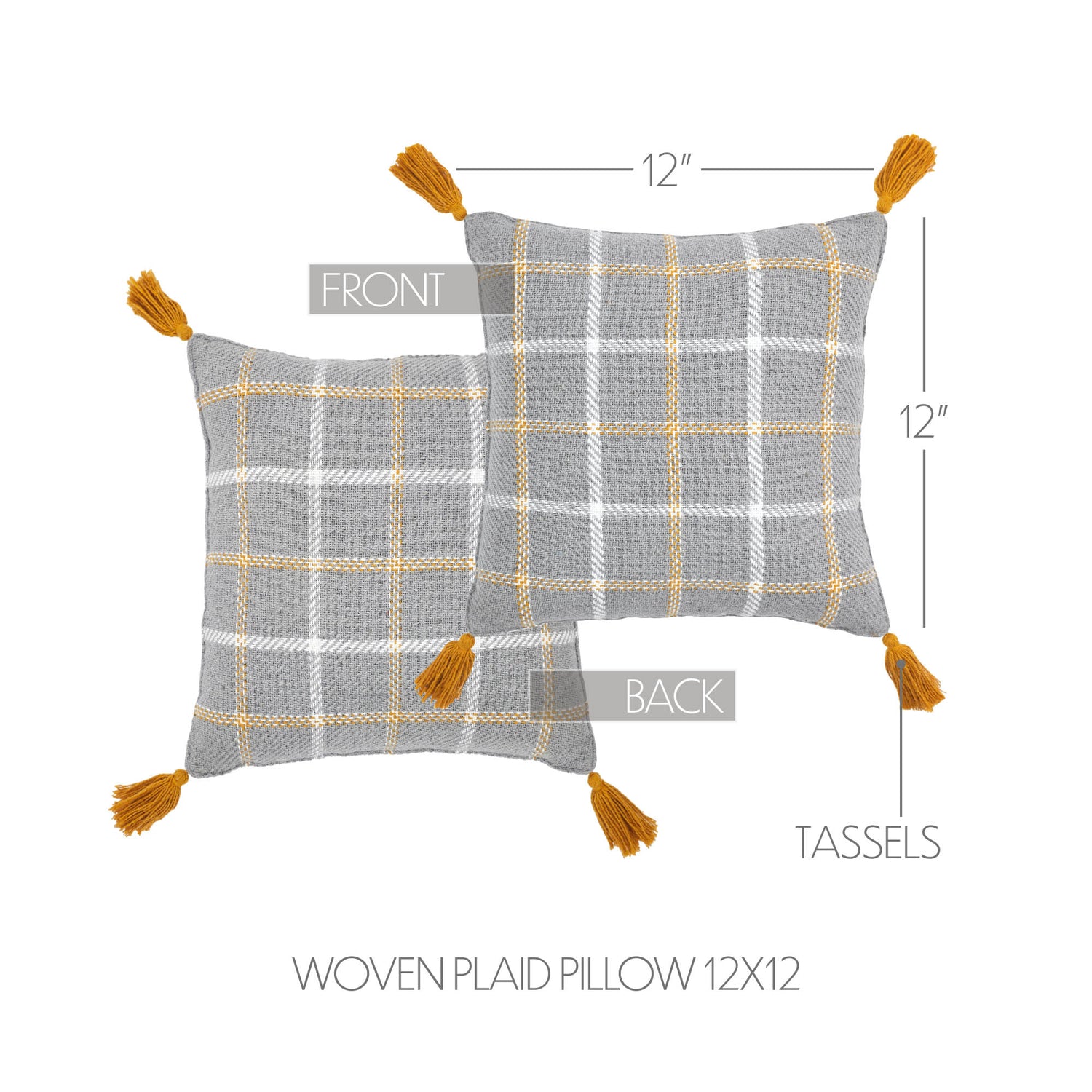 Harvest Blessings Woven Plaid Pillow