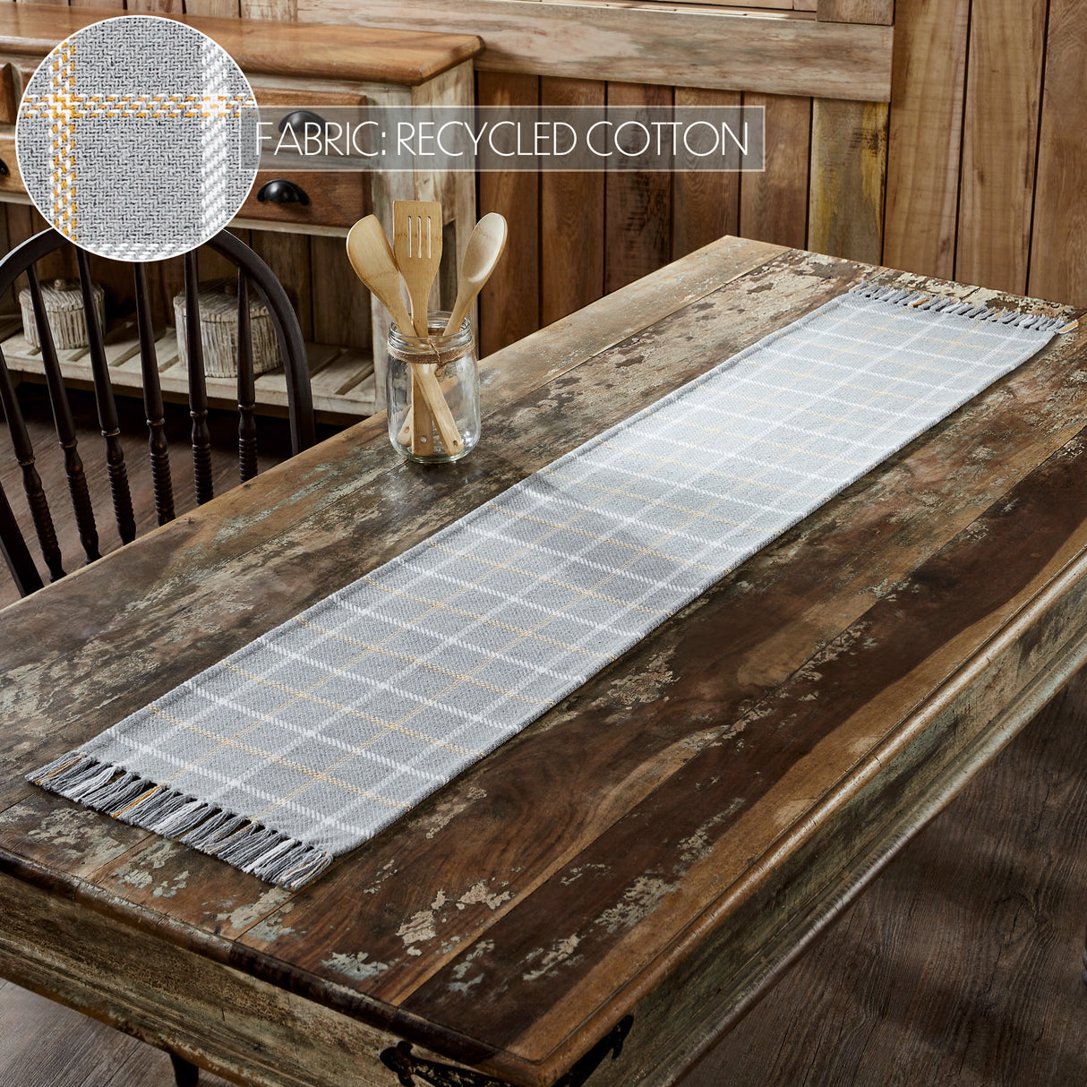 Harvest Blessings Woven Plaid Runner 12x60