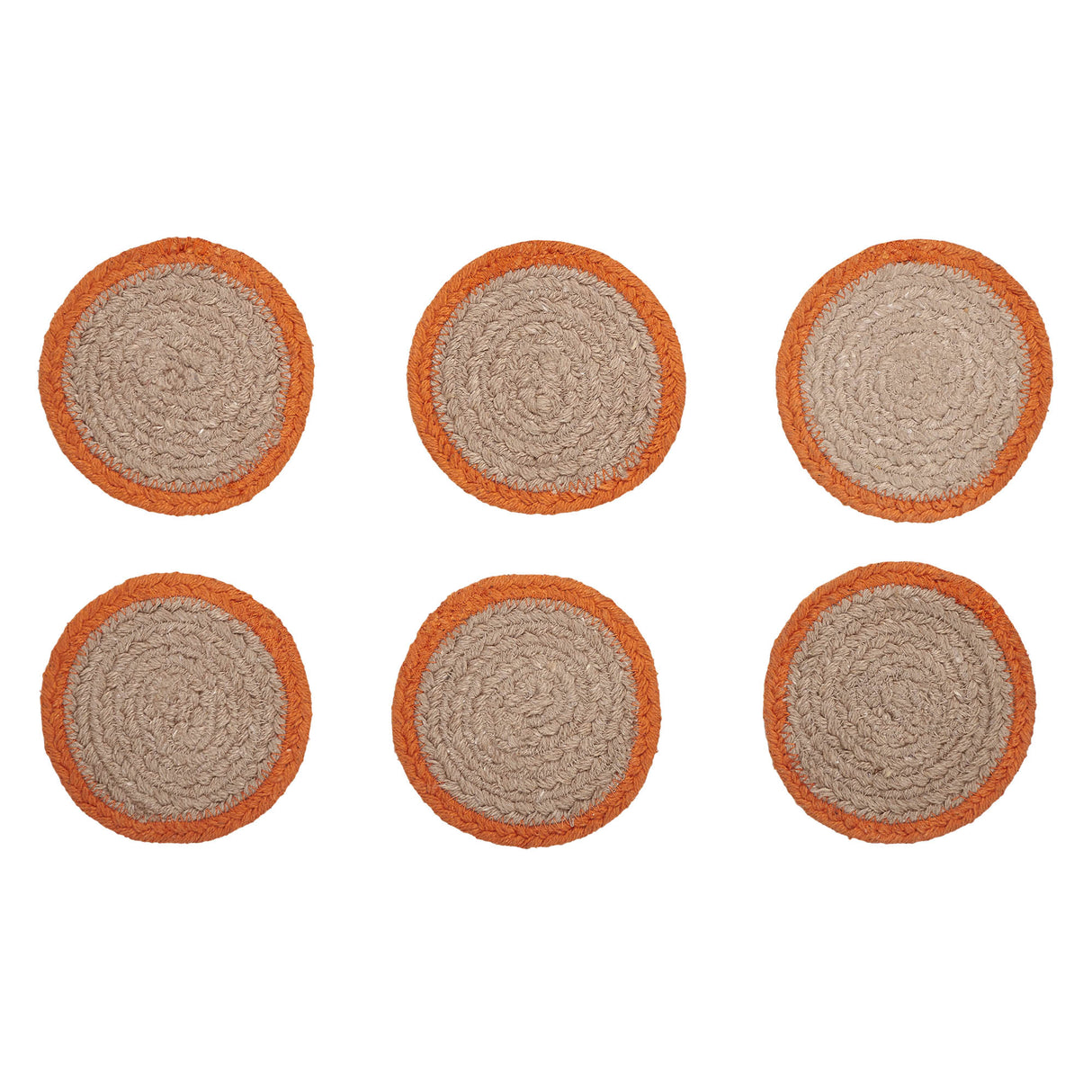 Harvest Blessings Natural Stencil Pumpkin Coaster Set of 6