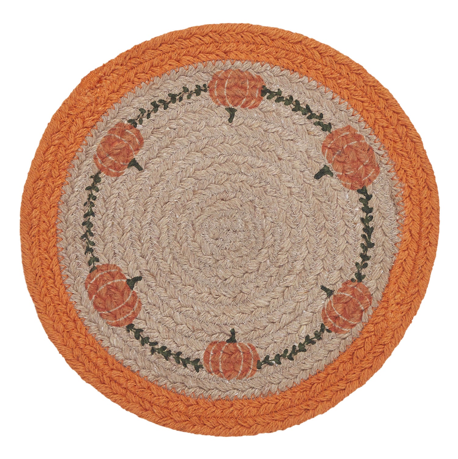 Jute Harvest Blessings Natural Stencil Pumpkin Trivet 8, Set of 3