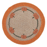 Jute Harvest Blessings Natural Stencil Pumpkin Trivet 8, Set of 3