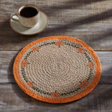 Jute Harvest Blessings Natural Stencil Pumpkin Trivet 12, Set of 3