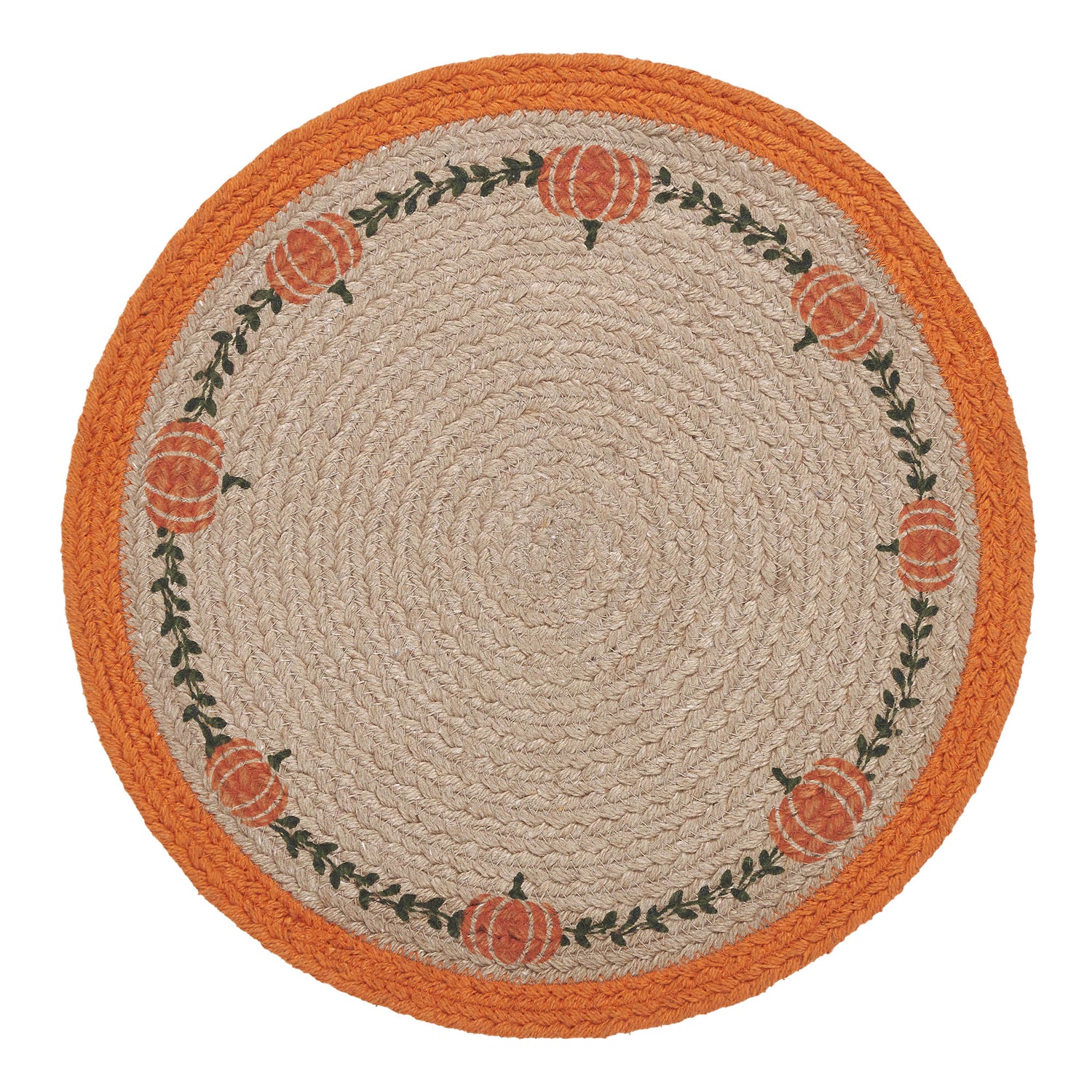 Jute Harvest Blessings Natural Stencil Pumpkin Trivet 12, Set of 3