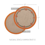 Jute Harvest Blessings Natural Stencil Pumpkin Trivet 12, Set of 3