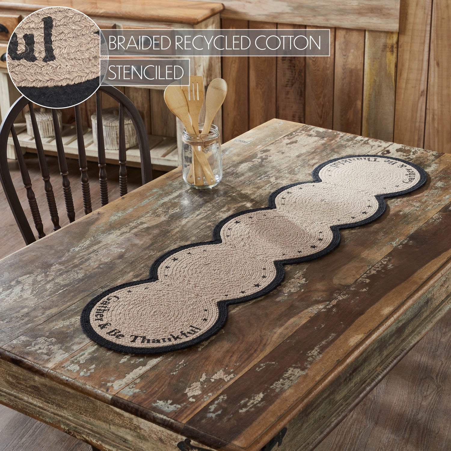 Harvest Blessings Stencil Gather & Be Thankful Runner