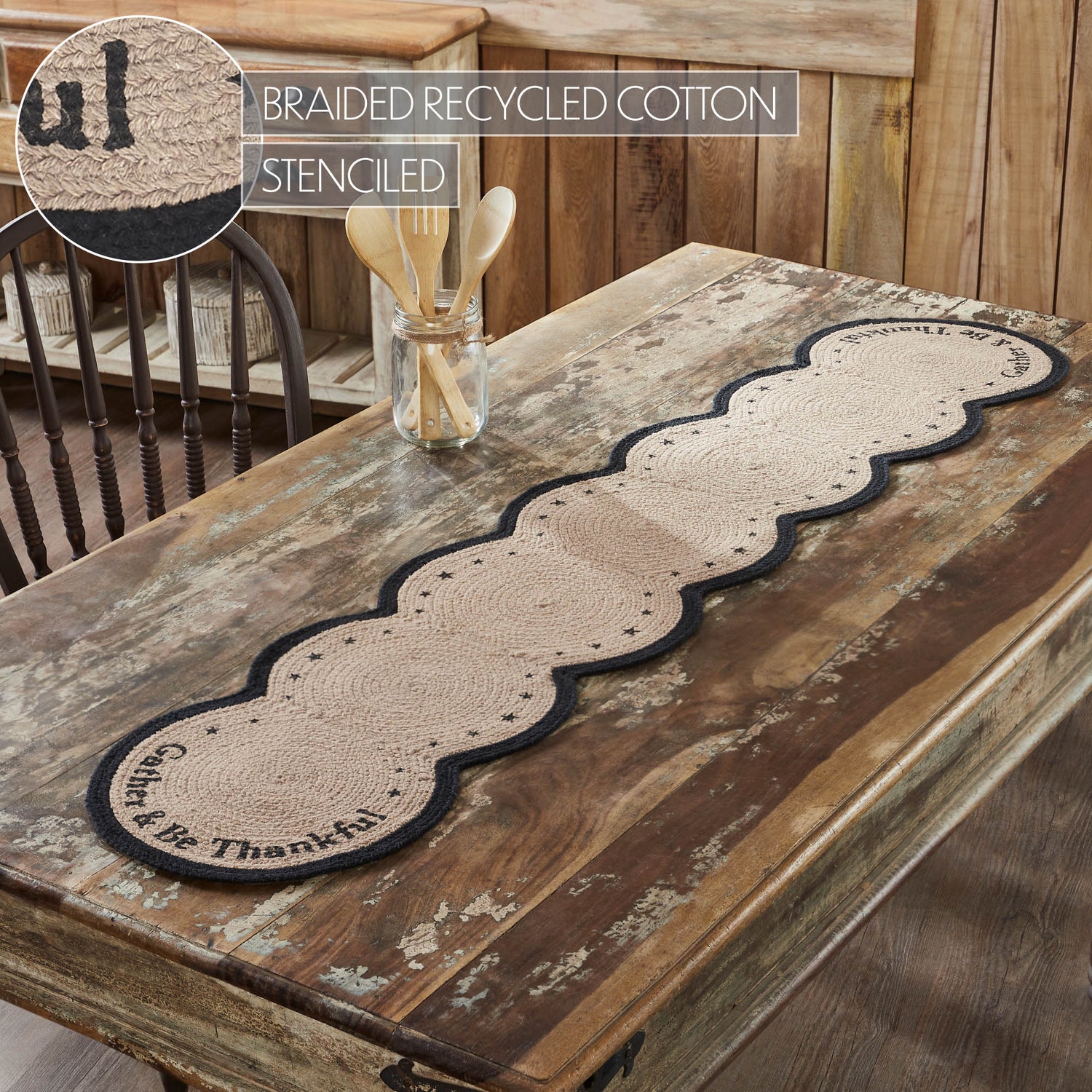 Harvest Blessings Stencil Gather & Be Thankful Runner