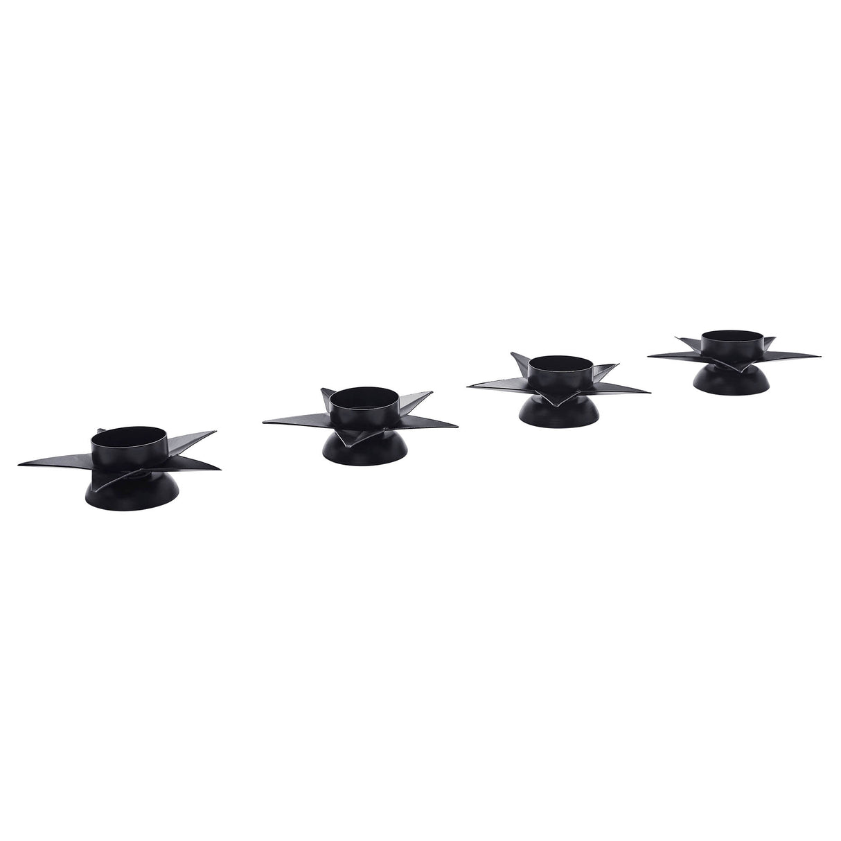 Tealight Holder Star Antique Black Set of 4 1.5x5x5