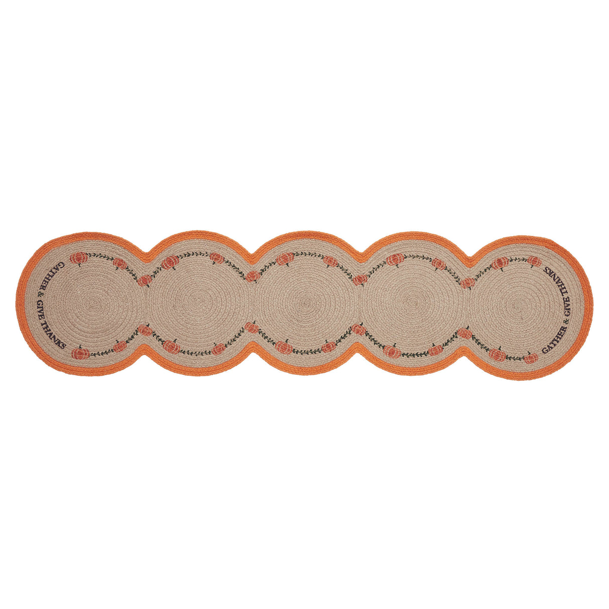 Harvest Blessings Natural Stencil Pumpkin Runner