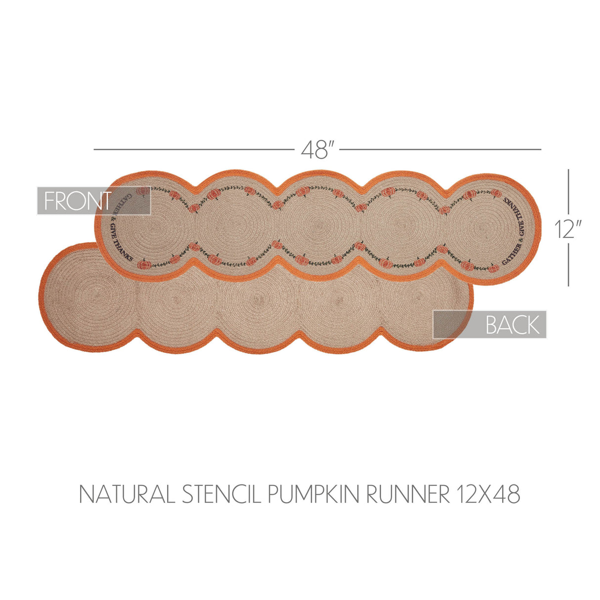 Harvest Blessings Natural Stencil Pumpkin Runner