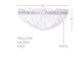 White Ruffled Sheer Balloon Valance 15x60