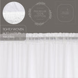 White Ruffled Sheer 4 PC Curtain Set (2 Swag 36x16 and 2 Tier 24x36)