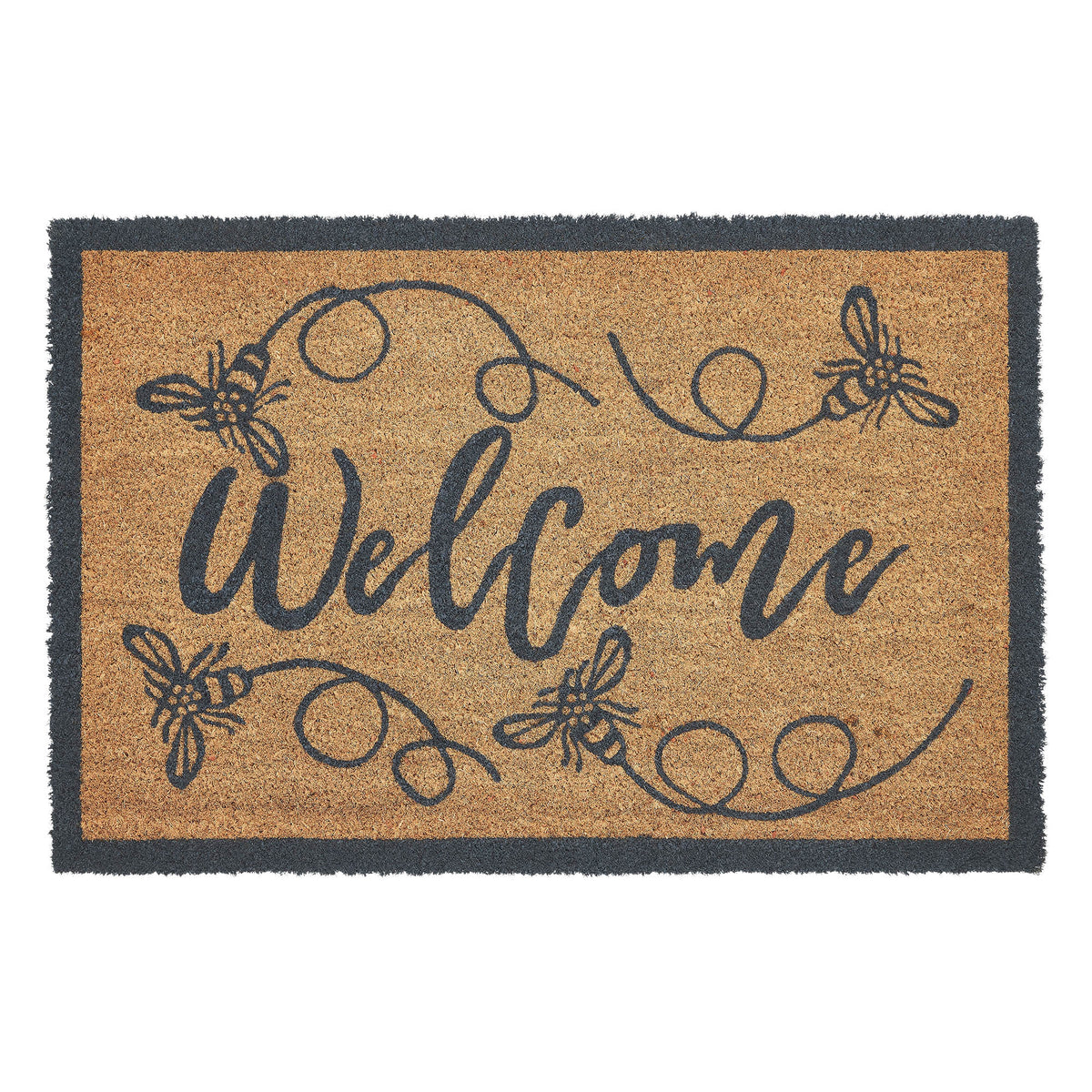 Welcome Rug Print Buzzy Bees Coir Welcome Rug Rect 20x30 – VHC Brands Home Decor
