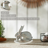 VHC Brands Bunny Hop 2PC Bunny Hop Wooden Bunny w/ Pearl Beads & Rocker Base ,Small and Large