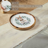 VHC Brands Bunny Hop 3PC Bunny Hop Wooden Plate Natural w/ Bunny & Wreath ,Small Meduim and Large