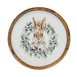 VHC Brands Bunny Hop 3PC Bunny Hop Wooden Plate Natural w/ Bunny & Wreath ,Small Meduim and Large