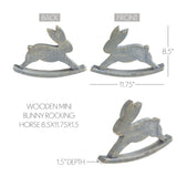 VHC Brands Bunny Hop 2PC Bunny Hop Wooden Mini Bunny Rocking Horse ,Small and Large