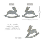 VHC Brands Bunny Hop 2PC Bunny Hop Wooden Mini Bunny Rocking Horse ,Small and Large
