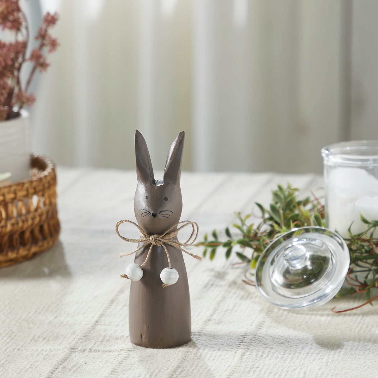 Spring In Bloom Wooden Cone Bunny 6.5