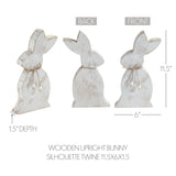 VHC Brands Spring In Bloom 2PC Spring In Bloom Wooden Upright Bunny Silhouette w/ Twine ,Small and Large