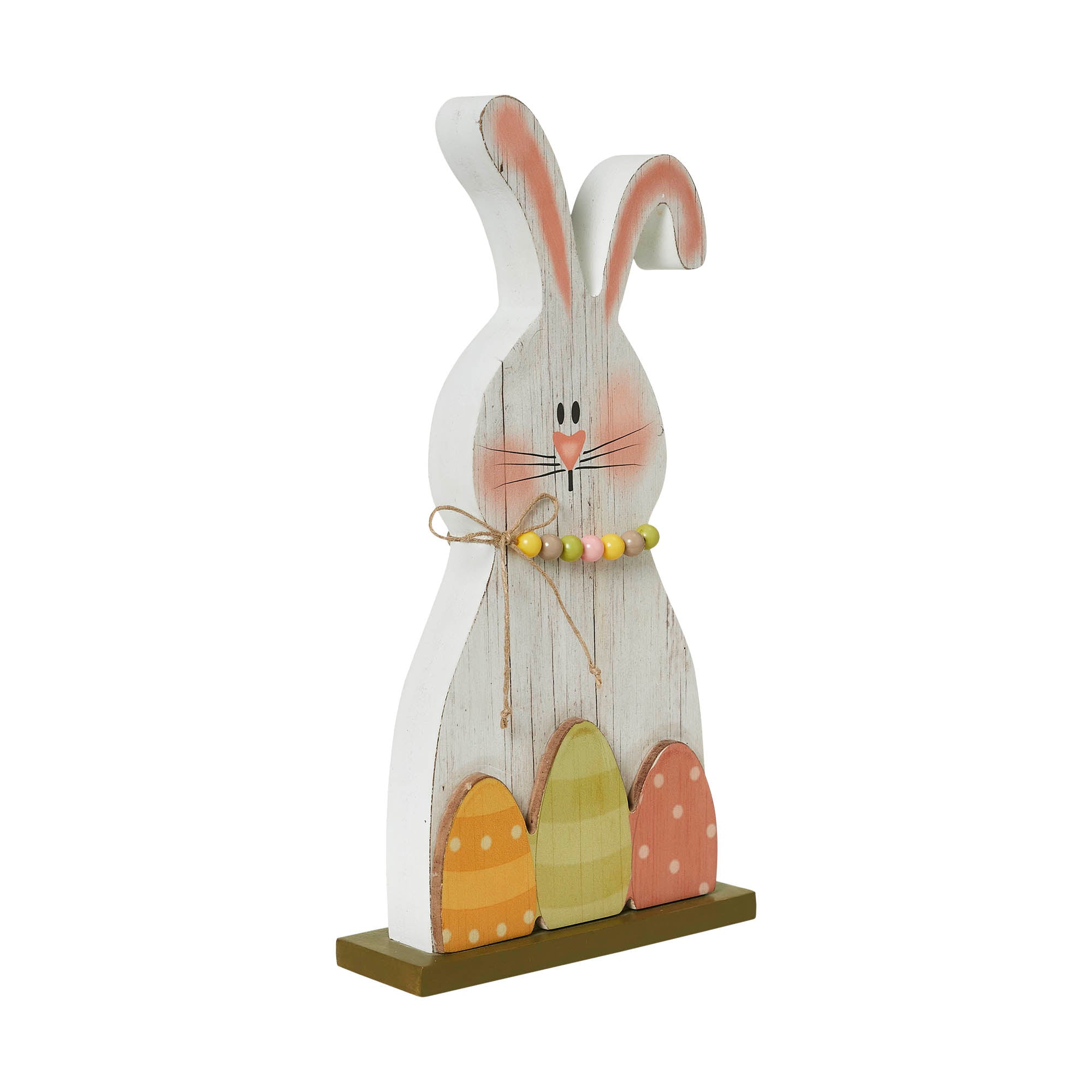 Bunny Hop MDF Blushing Bunny & Eggs w/ Base 12x6.5x2 – VHC Brands