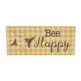 Buzzy Bees Bee Happy Honey Check MDF Wall Sign 7x16x1