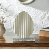 Bunny Hop Corrugated Metal Egg w/ Base 11x8x2.5