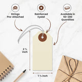 9pt Creme Manila Tag w/ String Set of 50 Size #1