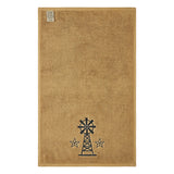 Black Windmill & Stars Tan Hand Towel Set of 2 16x26