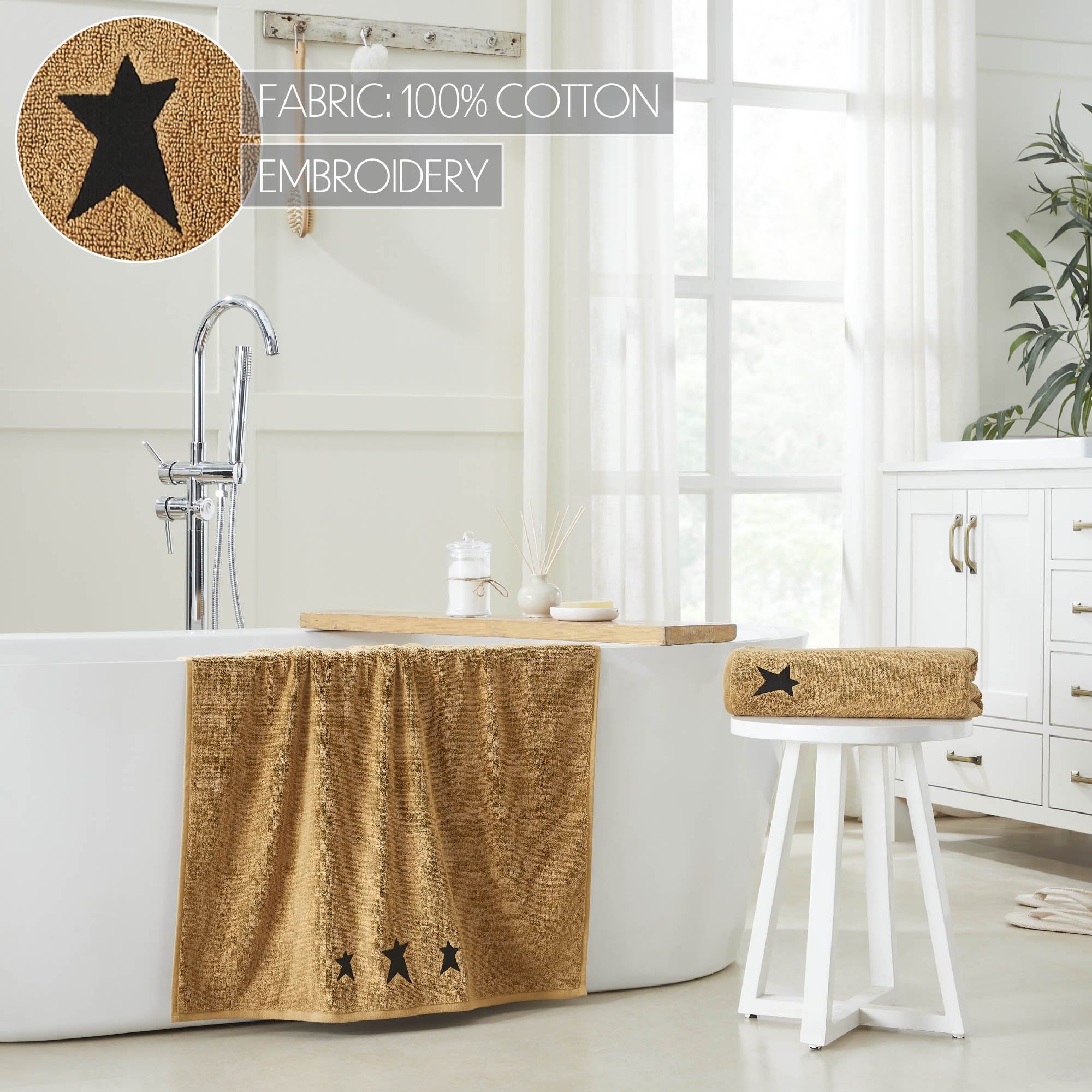 VHC Brands Prim Stars Bath Towel - Thumbnail 5