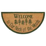 Neck Of Woods Coir Welcome Rug Half Circle 16.5x33