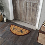 Patriotic Stars Welcome Coir Rug Half Circle 16.5x33