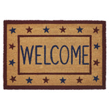 Patriotic Stars Welcome Coir Rug Rect 20x30
