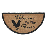 Down Home Welcome to the Roost Coir Rug Half Circle 16.5x33