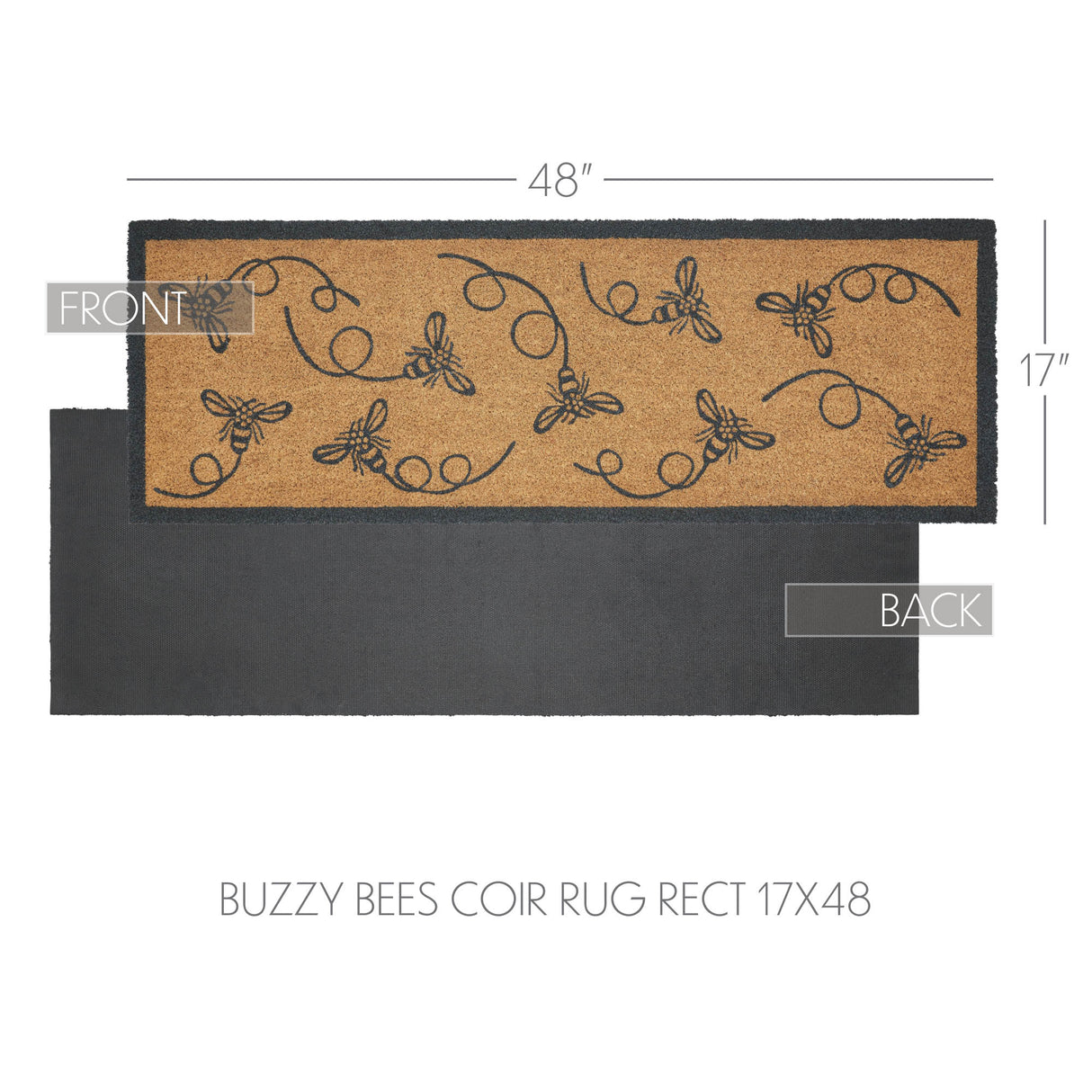 Buzzy Bees Coir Rug Rect 17x48