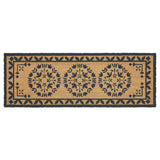Charleston Mosaic Charcoal Coir Rug Rect 17x48