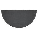 Black Check Stars Coir Welcome Rug Half Circle 16.5x33