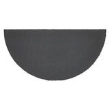 Charleston Mosaic Black Grey Coir Rug Half Circle 16.5x33