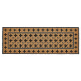 Charleston Mosaic Black Grey Coir Rug Rect 17x48