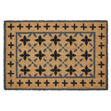 Charleston Mosaic Black Grey Coir Rug Rect 20x30