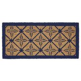 Charleston Mosaic Blue Coir Rug Rect 17x36