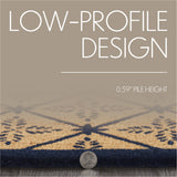 Charleston Mosaic Blue Coir Rug Rect 20x30