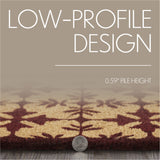 Charleston Mosaic Burgundy Coir Rug Half Circle 16.5x33
