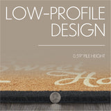 Home Sweet Home Charcoal Creme Coir Rug Rect 20x30