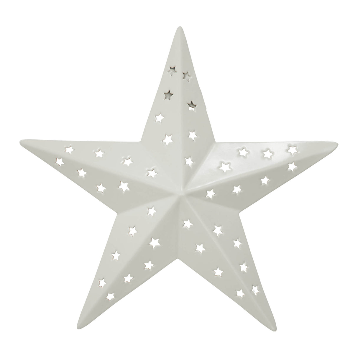 Metal Star Punched Creme 6x6