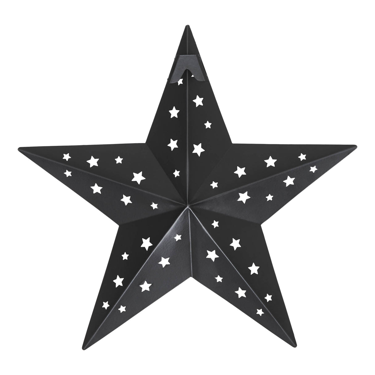 Metal Star Punched Black 12x12