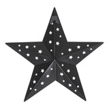 Metal Star Punched Black 12x12